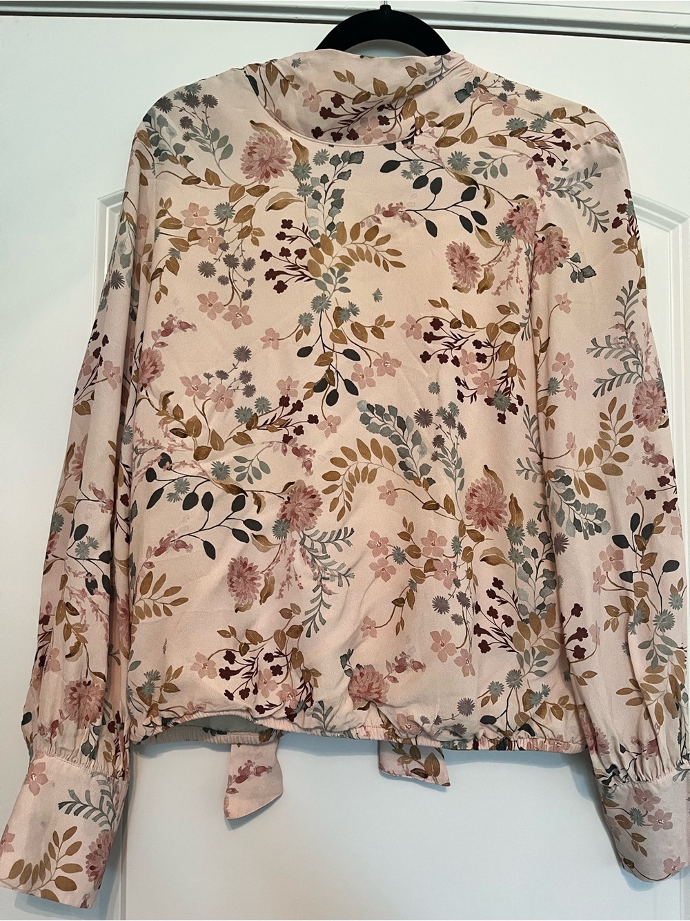 Spartina 449 Blush Pink Floral Tie-Hem Blouse Romantic Boho Women’s Medium
